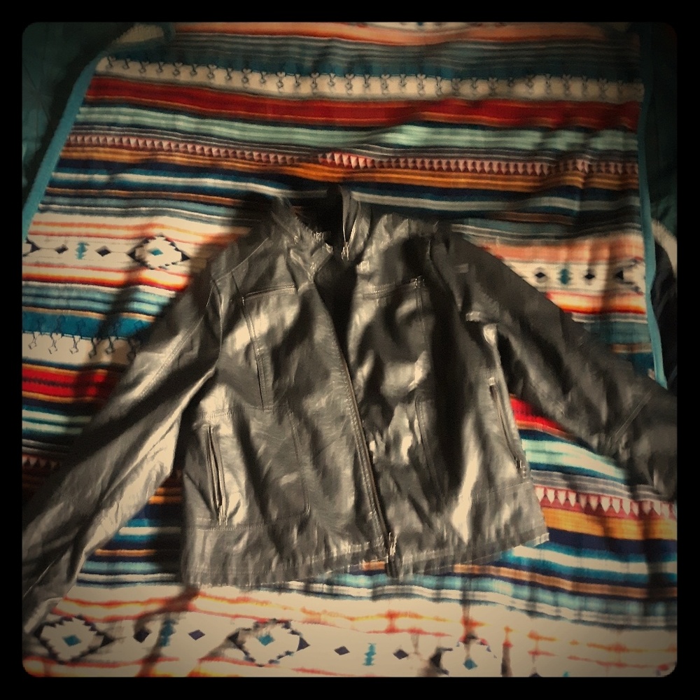 Black leather jacket